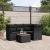 Image de vidaXL Salon de jardin 5 pcs avec coussins noir résine tressée