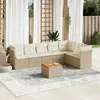 Image de vidaXL Salon de jardin avec coussins 8 pcs beige résine tressée