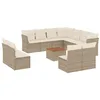 Image de vidaXL Salon de jardin avec coussins 12 pcs beige résine tressée