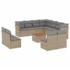 Image de vidaXL Salon de jardin avec coussins 12 pcs beige résine tressée
