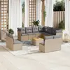 Image de vidaXL Salon de jardin avec coussins 12 pcs beige résine tressée