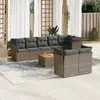Image de vidaXL Salon de jardin 9 pcs avec coussins gris résine tressée