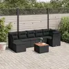 Image de vidaXL Salon de jardin 8 pcs avec coussins noir résine tressée