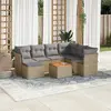 Image de vidaXL Salon de jardin avec coussins 8 pcs beige résine tressée