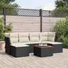 Image de vidaXL Salon de jardin 7 pcs avec coussins noir résine tressée