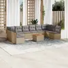 Image de vidaXL Salon de jardin 11 pcs avec coussins beige résine tressée