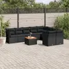 Image de vidaXL Salon de jardin 10 pcs avec coussins noir résine tressée