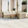 Image de vidaXL Salon de jardin avec coussins 10 pcs beige résine tressée