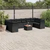 Image de vidaXL Salon de jardin 11 pcs avec coussins noir résine tressée