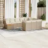 Image de vidaXL Salon de jardin 11 pcs avec coussins beige résine tressée