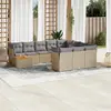 Image de vidaXL Salon de jardin 11 pcs avec coussins beige résine tressée