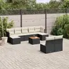 Image de vidaXL Salon de jardin 10 pcs avec coussins noir résine tressée