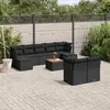 Image de vidaXL Salon de jardin 10 pcs avec coussins noir résine tressée