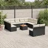 Image de vidaXL Salon de jardin 12 pcs avec coussins noir résine tressée