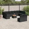 Image de vidaXL Salon de jardin avec coussins 13 pcs noir résine tressée