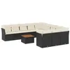 Image de vidaXL Salon de jardin 12 pcs avec coussins noir résine tressée