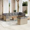 Image de vidaXL Salon de jardin avec coussins 13 pcs beige résine tressée