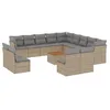 Image de vidaXL Salon de jardin avec coussins 14 pcs beige résine tressée