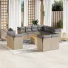 Image de vidaXL Salon de jardin avec coussins 12 pcs beige résine tressée