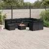 Image de vidaXL Salon de jardin 11 pcs avec coussins noir résine tressée
