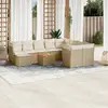Image de vidaXL Salon de jardin 11 pcs avec coussins beige résine tressée