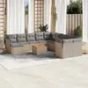 Image de vidaXL Salon de jardin avec coussins 12 pcs beige résine tressée
