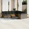 Image de vidaXL Salon de jardin avec coussins 12 pcs gris résine tressée