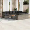 Image de vidaXL Salon de jardin avec coussins 13 pcs gris résine tressée