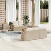 Image de vidaXL Salon de jardin avec coussins 6 pcs beige résine tressée
