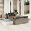 Image de vidaXL Salon de jardin 6 pcs avec coussins gris résine tressée