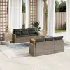 Image de vidaXL Salon de jardin avec coussins 7 pcs gris résine tressée