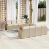 Image de vidaXL Salon de jardin avec coussins 9 pcs beige résine tressée