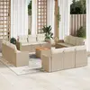 Image de vidaXL Salon de jardin avec coussins 13 pcs beige résine tressée