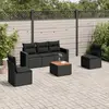 Image de vidaXL Salon de jardin 6 pcs avec coussins noir résine tressée