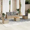 Image de vidaXL Salon de jardin avec coussins 6 pcs beige résine tressée