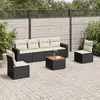 Image de vidaXL Salon de jardin 7 pcs avec coussins noir résine tressée