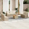 Image de vidaXL Salon de jardin avec coussins 8 pcs beige résine tressée