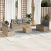 Image de vidaXL Salon de jardin avec coussins 8 pcs beige résine tressée