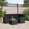 Image de vidaXL Salon de jardin 5 pcs avec coussins noir résine tressée