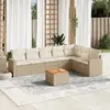 Image de vidaXL Salon de jardin avec coussins 8 pcs beige résine tressée