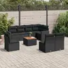 Image de vidaXL Salon de jardin 9 pcs avec coussins noir résine tressée