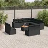 Image de vidaXL Salon de jardin 12 pcs avec coussins noir résine tressée
