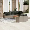 Image de vidaXL Salon de jardin 9 pcs avec coussins gris résine tressée