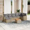 Image de vidaXL Salon de jardin avec coussins 8 pcs beige résine tressée
