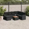 Image de vidaXL Salon de jardin 8 pcs avec coussins noir résine tressée