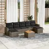 Image de vidaXL Salon de jardin 8 pcs avec coussins gris résine tressée