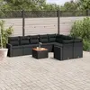 Image de vidaXL Salon de jardin 10 pcs avec coussins noir résine tressée