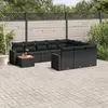 Image de vidaXL Salon de jardin 11 pcs avec coussins noir résine tressée