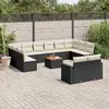 Image de vidaXL Salon de jardin avec coussins 13 pcs noir résine tressée