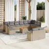 Image de vidaXL Salon de jardin avec coussins 13 pcs beige résine tressée